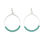 Isles & Stars Glass Beaded Hoop Earrings - Silver & Turquoise
