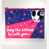 Blue Q 'May The Kittens Be With You' Zipper Pouch