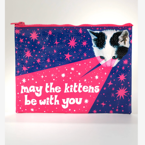 Blue Q 'May The Kittens Be With You' Zipper Pouch