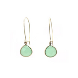 Isles & Stars Stone Teardrop Earrings - Gold Green Chalcedony