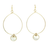 Isle of Stars Hoop With Round Mother Of Pearl Earrings