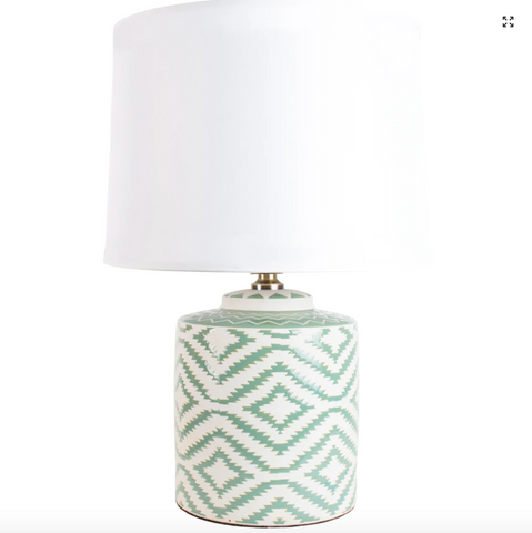 Ikat Ceramic Lamp with White Shade