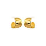 Consortium Textured Wide Curve Earrings - Gold