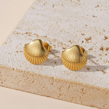 Consortium Shell Stud Earring - Gold