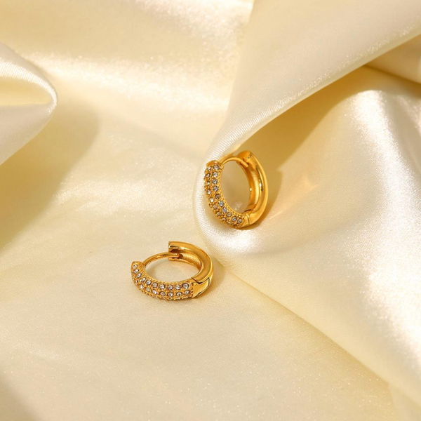 Consortium Small CZ Hoop - Gold/Silver