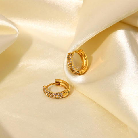 Consortium Small CZ Hoop - Gold/Silver