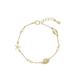 Assorted Shell & Natural Pearl Chain Bracelet