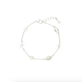 Assorted Shell & Natural Pearl Chain Bracelet