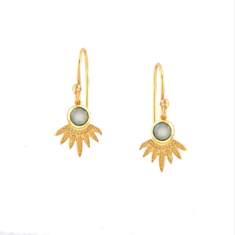 Consortium Splay Earrings Aqua - Gold