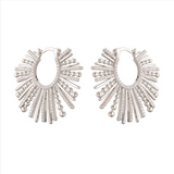 Consortium Sunray Splay Earring - Cubic Zirconia & Silver