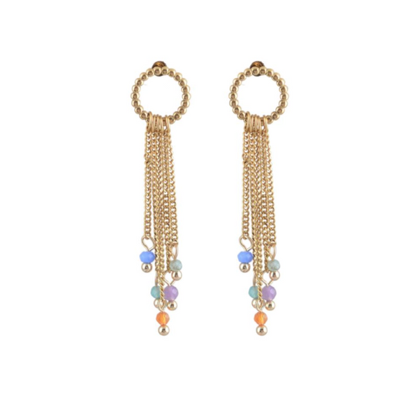 Consortium Circle Earrings with Bead Drops