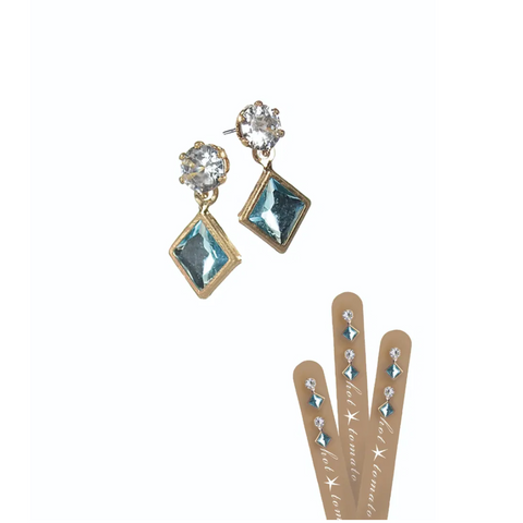 Hot Tomato Mini Harlequin Crystal Drop Earrings