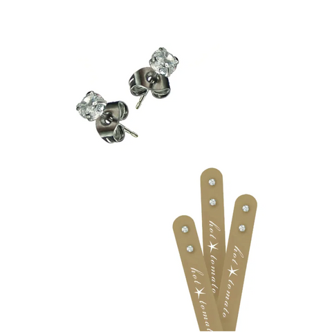 Hot Tomato Micro Diamond Stud Earrings