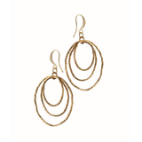 Hot Tomato Ripple Effect Matte Earrings - Gold