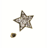 Hot Tomato Follow The North Star Pin - Antique Gold/Clear