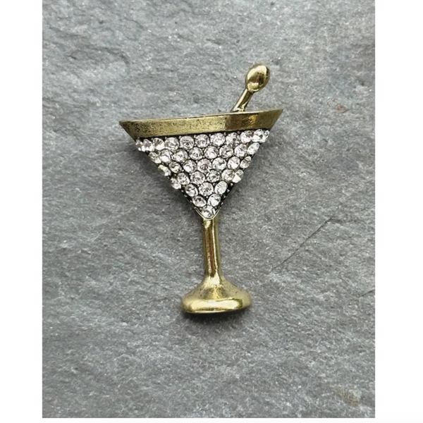 Hot Tomato Martini Celebration - Antique Gold/Clear