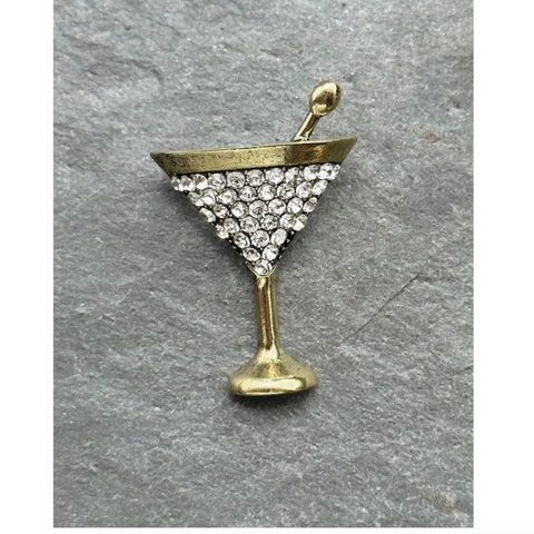 Hot Tomato Martini Celebration - Antique Gold/Clear