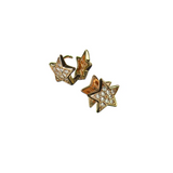 Hot Tomato Crystal Star Clip Studs - Gold/Clear