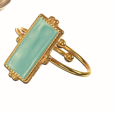 Hot Tomato Turquoise Enamel Ring