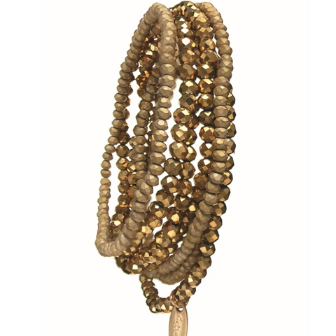 Hot Tomato Magnificent Seven Layers Bracelet - Matte/Mirror Old Gold