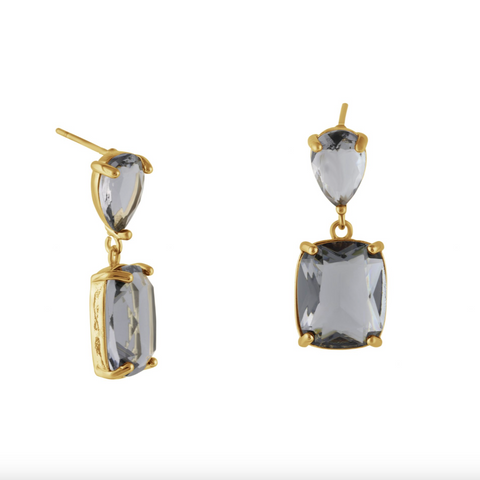 Big Metal Anais Allure Stone Cut Luxe Earrings - Blue