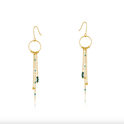 Big Metal Sonya Stainless Steel Earrings - Green