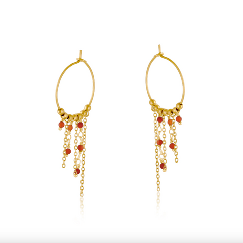 Big Metal Mary Stainless Steel Earrings - Red