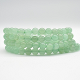 Semi Precious Gemstone Round Beaded Bracelet - Green Aventurine