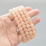 Semi Precious Gemstone Round Beaded Bracelet - Natural Pink Aventurine