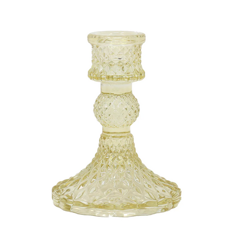 Harlequin Glass Candlestick - Gold