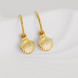 One & Eight Gold Scallop Hoop Studs