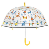 Children's Dog Print Clear Dome Umbrella