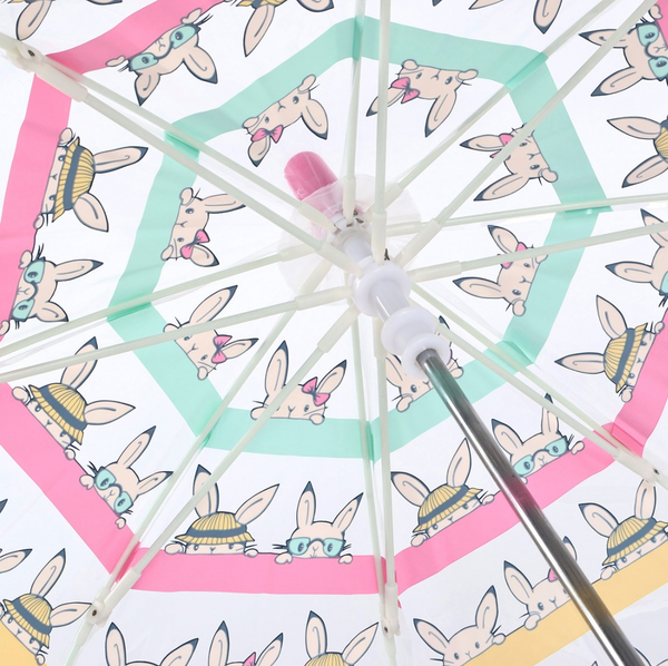 Children's Rabbit Print Dome Umbrella