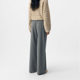 Object Wide Leg Trousers - Medium Grey