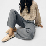 Object Wide Leg Trousers - Medium Grey
