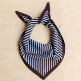 TBCo Merino Wool Triangle Scarf - Blue & Brown Stripe