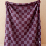 TBCO Recycled Wool Blanket - Burgundy and Blue Checkerboard