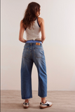 Free People Deep Trance Low Rise Boyfriend Jeans - From Beyond