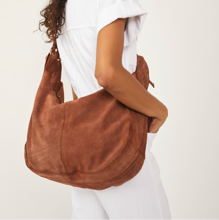 Free People Roma Suede Tote - Rust