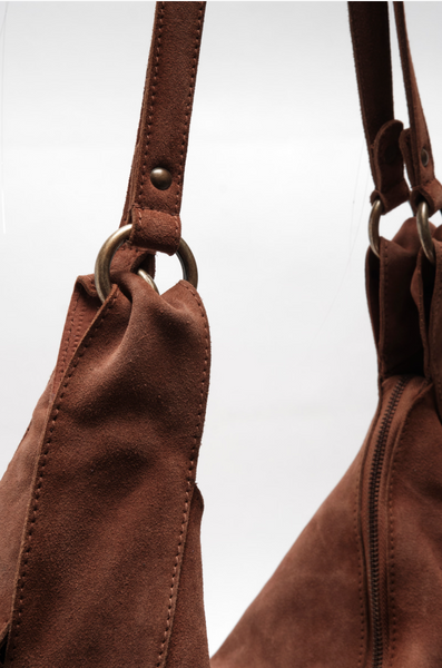 Free People Roma Suede Tote - Rust