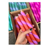 Purple & Orange Twist Stripe Candle