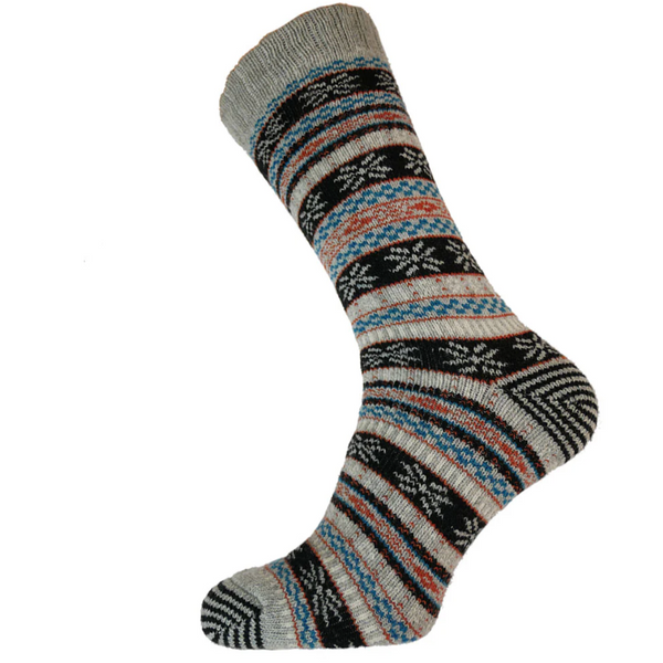 Gemjar Grey & Blue Nordic Pattern Men's Socks