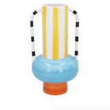 Ceramic Decorative Modernist Vase - Yellow Stripe