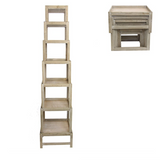 Set of 6 Natural Wood Sq. Stacking Table