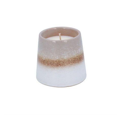 Beige Reactive Glaze Stoneware Scented Candle