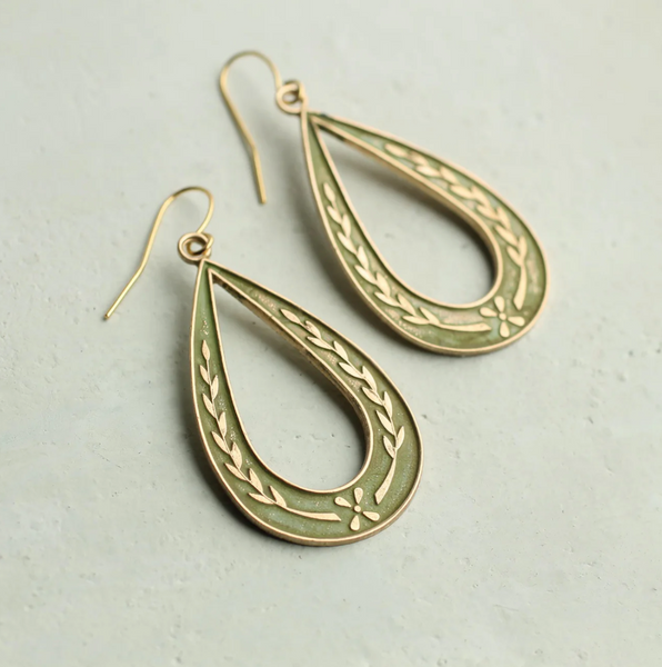 Silk Purse, Sow's Ear Sprig Hoop Earrings