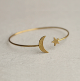 Silk Purse, Sow's Ear Moon Star Bracelet Bangle