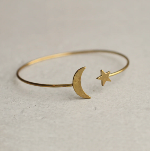 Silk Purse, Sow's Ear Moon Star Bracelet Bangle