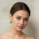 Silk Purse, Sow's Ear Turquoise Square Jewel Earrings