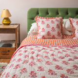 Ian Snow Carnation & Clementine Block Print Cotton Quilt